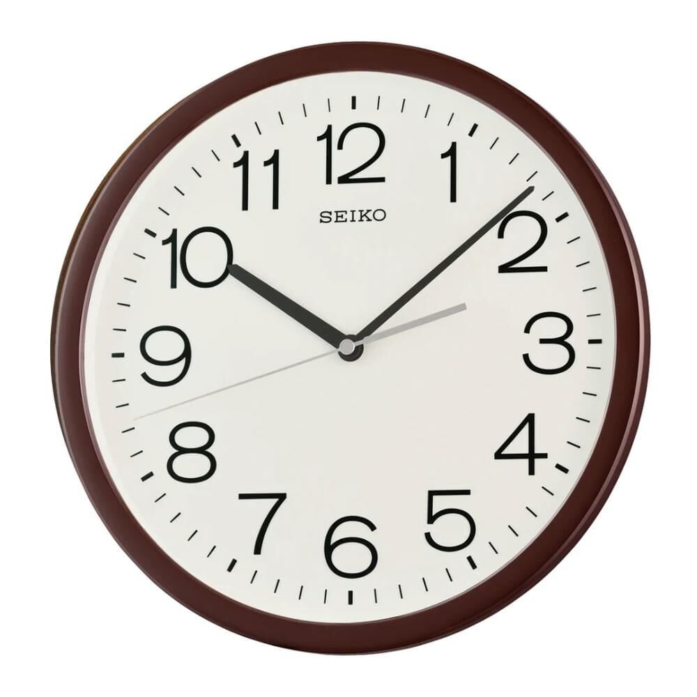Seiko QXA847B Plastik Kasa Kahverengi Renkli 31 cm Çaplı Quartz Mekanizmalı Duvar Saati