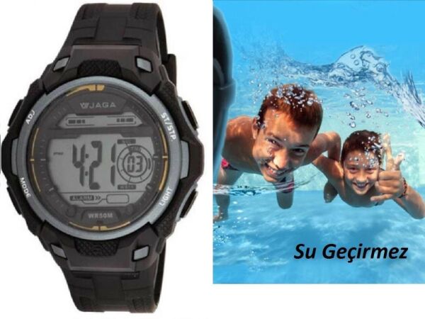 JAGA M1197-OACA Alarm Kronometre Aydınlatmalı Dijital Genç Kol Saati