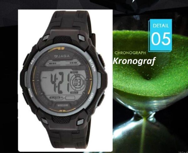 JAGA M1197-OACA Alarm Kronometre Aydınlatmalı Dijital Genç Kol Saati