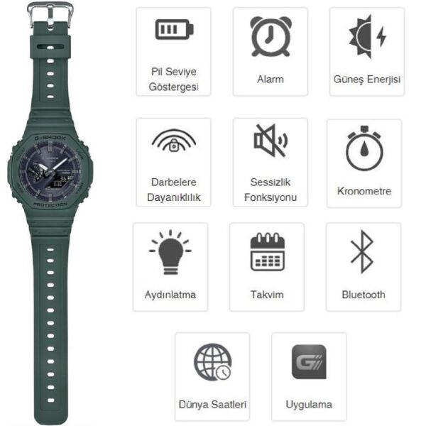 Casio G-Shock Karbon GA-B2100-3ADR Erkek Kol Saati