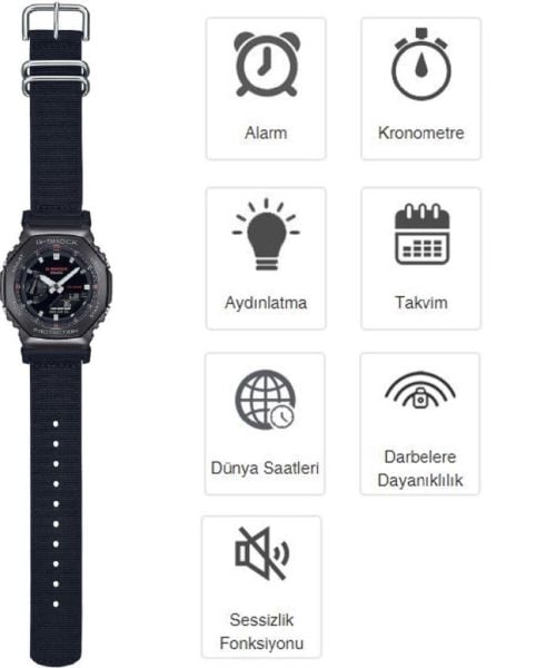 Casio G-Shock GM-2100CB-1ADR Metel Çerçeve Erkek Kol Saati