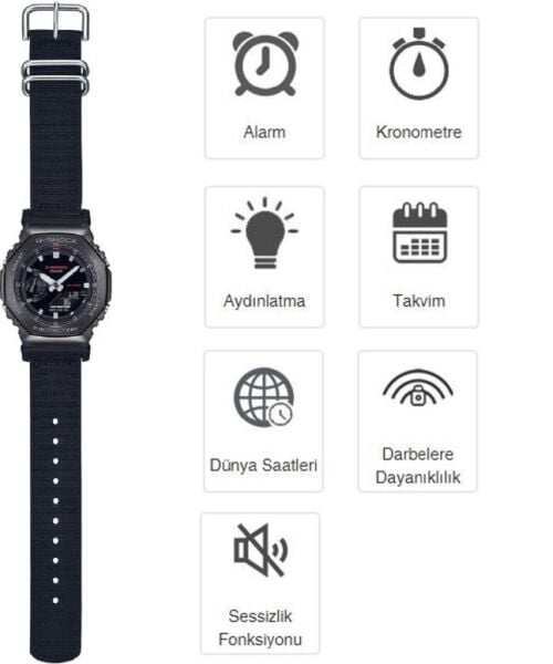 Casio G-Shock GM-2100CB-1ADR Metel Çerçeve Erkek Kol Saati
