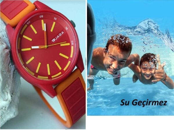 JAGA JG.AQ1115-0IGX-DS-D3 Kırmızı Renkli Silikon 10 Atm Unisex Genç Kol Saati