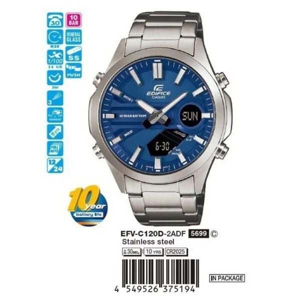 Casio Edıfıce EFV-C120D-2ADF Erkek Kol Saati