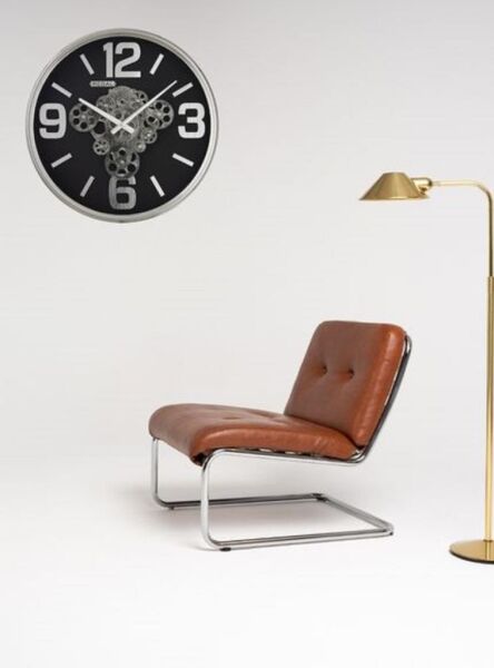 Regal 4510 SB Metal Kasa Gümüş Renkli 51 cm Çaplı Çarklı Sessiz Saniye Mekanizmalı Duvar Saati