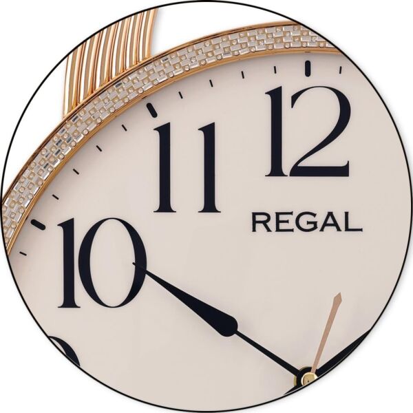 Regal 8421 GW Plastik Kasa Rose Renkli Sarkaçlı Modern Sessiz Saniye Mekanizmalı Duvar Saati