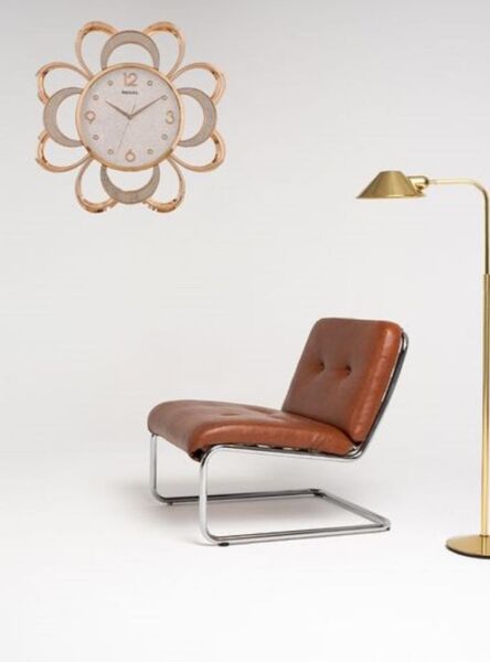 Regal 8404 GW Plastik Kasa Rose Renkli Çiçek Figürlü Modern Sessiz Saniye Mekanizmalı Duvar Saati