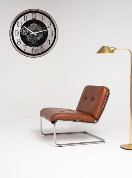 Regal 4510 SB2 Metal Kasa Gümüş Renkli 51 cm Çaplı Çarklı Sessiz Saniye Mekanizmalı Duvar Saati