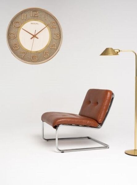 Regal 9410 GW Plastik Kasa Beyaz Altın Işıltılı Modern Sessiz Saniye Mekanizmalı Duvar Saati