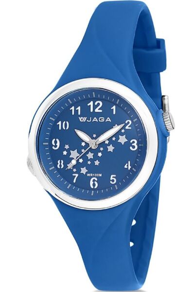 Jaga AQ1213-OEEB-D7 640531 7-12 Yaş Mavi Renkli Silikon 10 Atm Aydınlatmalı Çocuk Kol Saati