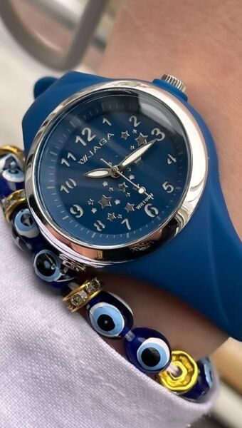 Jaga AQ1213-OEEB-D7 640531 7-12 Yaş Mavi Renkli Silikon 10 Atm Aydınlatmalı Çocuk Kol Saati