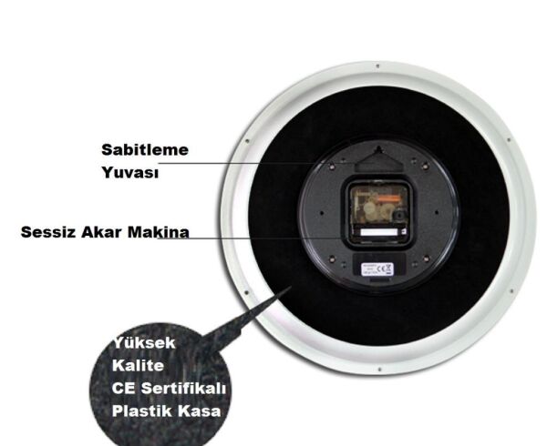 Seiko QXA447H Plastik Kasa Beyaz Renkli 31.8 cm Çaplı 3D Rakamlı Sessiz Saniye Mekanizmalı Duvar Saati