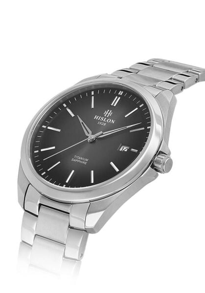 Hislon CL221S-04SS Titanyum Safir Cam 3 atm Erkek Kol Saati