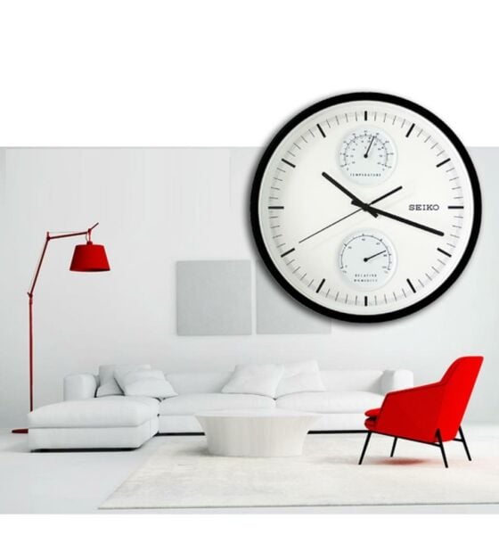 Seiko QXA525K Thermometre ve Hygromeli Analog Duvar Saati