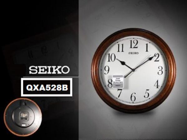 Seiko QXA528B Ahşap Meşe Kasa Kahverengi Renkli 33 cm Çaplı Modern Dekoratif Sessiz Saniye Mekanizmalı Duvar Saati
