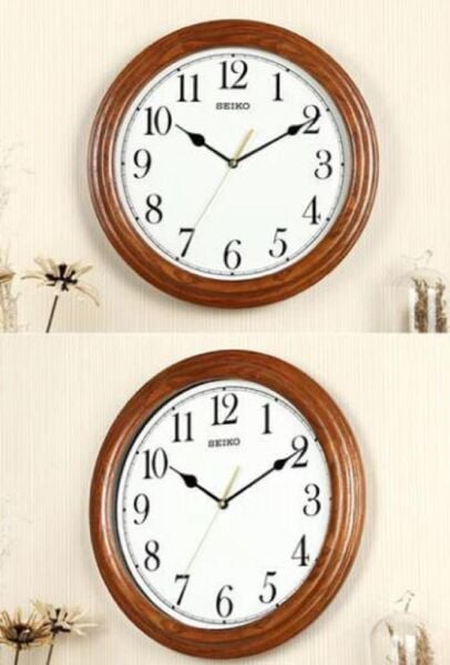 Seiko QXA528B Ahşap Meşe Kasa Kahverengi Renkli 33 cm Çaplı Modern Dekoratif Sessiz Saniye Mekanizmalı Duvar Saati