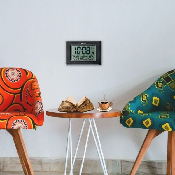 Seiko QHL058K Alarmlı Termometreli Dijital Masa ve Duvar Saati