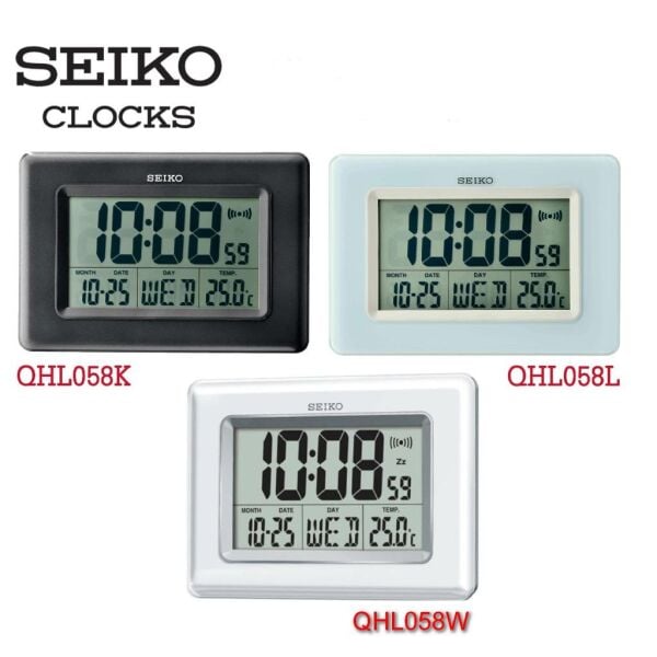 Seiko QHL058K Beep Alarm Işıklı Termometreli Takvimli Dijital Masa ve Duvar Saati
