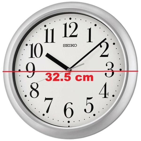 Seiko QXA787S Plastik Kasa Gri Renkli 32 cm Çaplı Modern Dekoratif Quartz Saniye Mekanizmalı Duvar Saati