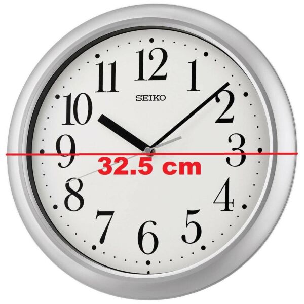 Seiko QXA787S Plastik Kasa Gri Renkli 32 cm Çaplı Modern Dekoratif Quartz Saniye Mekanizmalı Duvar Saati