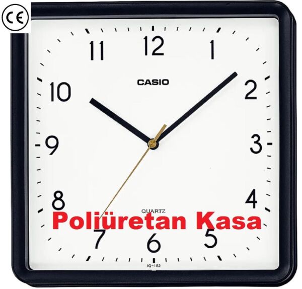 Casio IQ-152-1DF Plastik Kasa Siyah Renkli 25 cm Çaplı Modern Quartz Saniye Mekanizmalı Duvar Saati