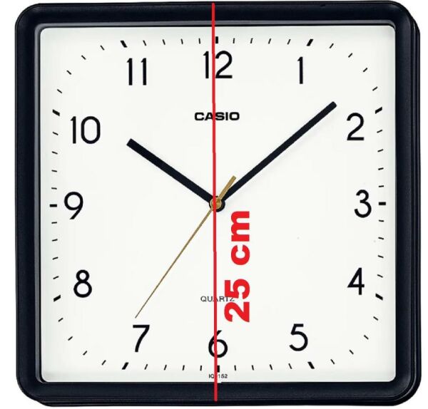 Casio IQ-152-1DF Siyah Kasa Kare Analog Duvar Saati
