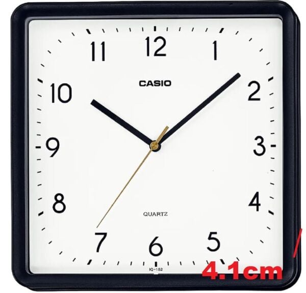 Casio IQ-152-1DF Plastik Kasa Siyah Renkli 25 cm Çaplı Modern Quartz Saniye Mekanizmalı Duvar Saati