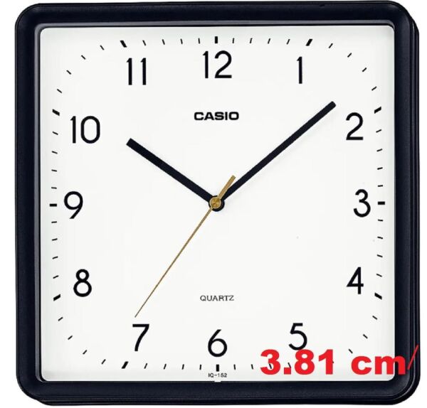 Casio IQ-152-1DF Plastik Kasa Siyah Renkli 25 cm Çaplı Modern Quartz Saniye Mekanizmalı Duvar Saati