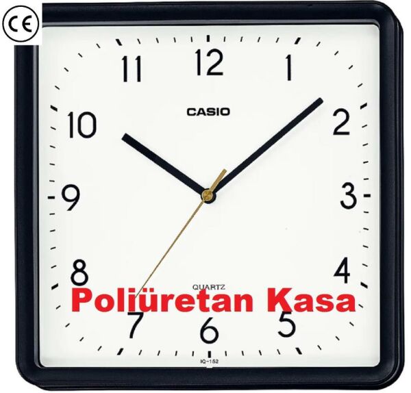 Casio IQ-152-1DF Siyah Kasa Kare Analog Duvar Saati