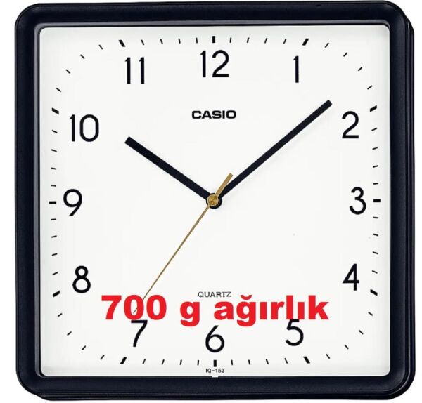 Casio IQ-152-1DF Plastik Kasa Siyah Renkli 25 cm Çaplı Modern Quartz Saniye Mekanizmalı Duvar Saati