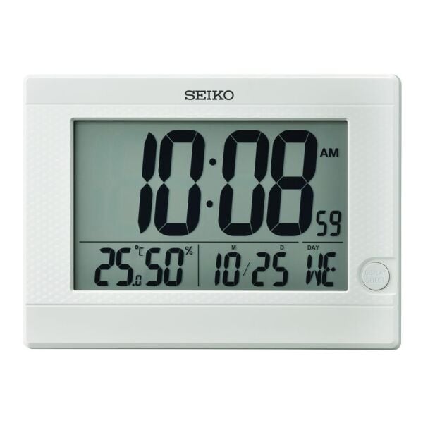 Seiko QHL089W Termometre/Higrometre Katlanır standlı Dijital Masa ve Duvar Saati
