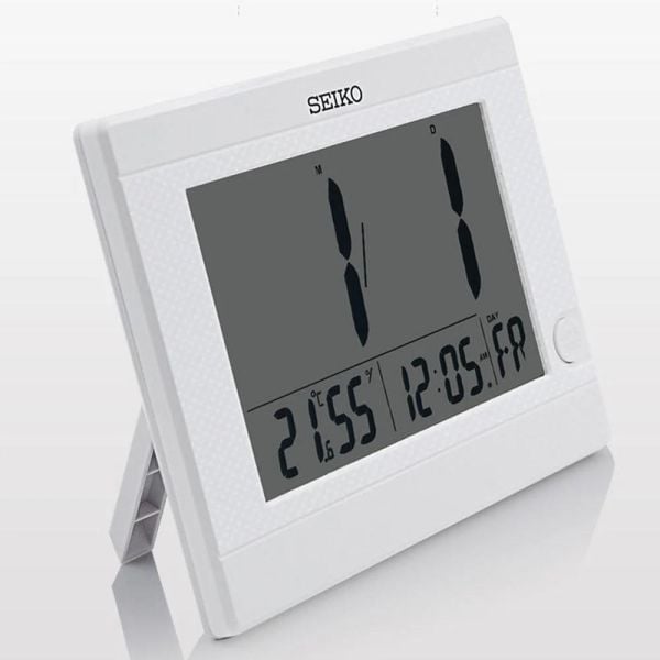 Seiko QHL089W Termometre/Higrometre Katlanır standlı Dijital Masa ve Duvar Saati