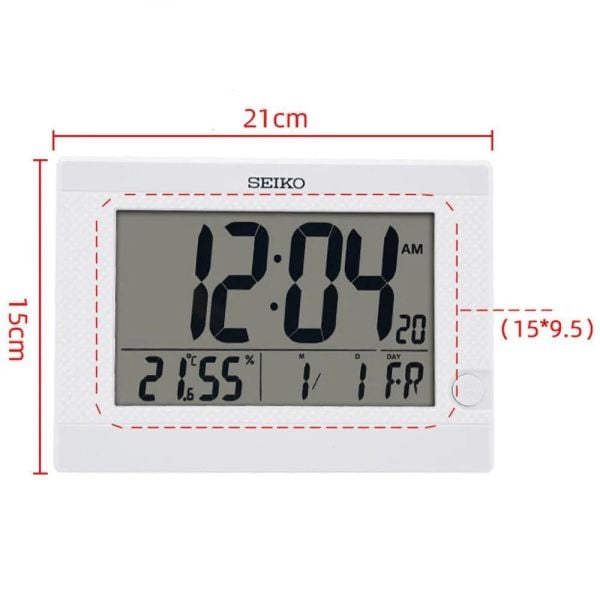 Seiko QHL089W Termometre/Higrometre Katlanır standlı Dijital Masa ve Duvar Saati