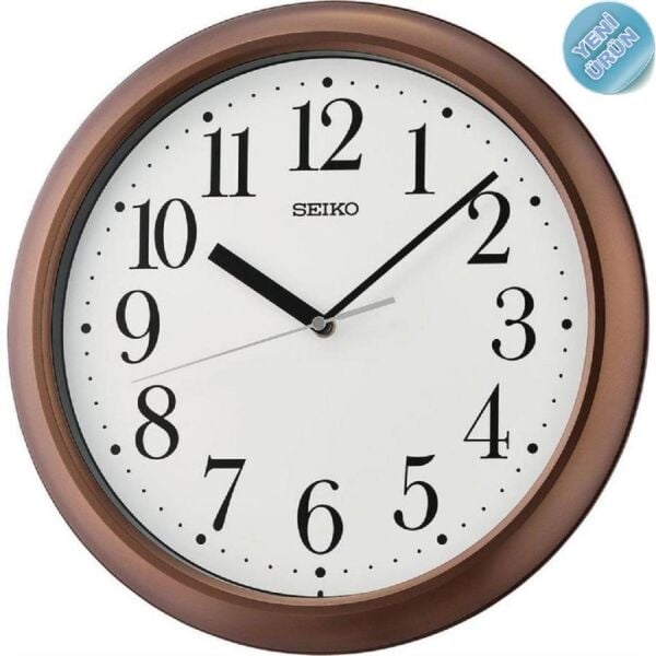 Seiko QXA787B Plastik Kasa Kahverengi Renkli 32.5 cm Çaplı Modern Dekoratif Quartz Saniye Mekanizmalı Duvar Saati