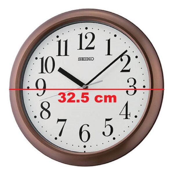 Seiko QXA787B Plastik Kasa Kahverengi Renkli 32.5 cm Çaplı Modern Dekoratif Quartz Saniye Mekanizmalı Duvar Saati