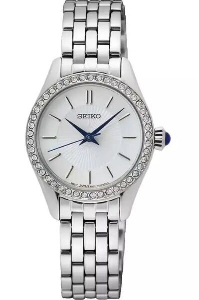 Seiko SUR539P Bombeli Hardlex Cam 10 atm Kadın Kol Saati