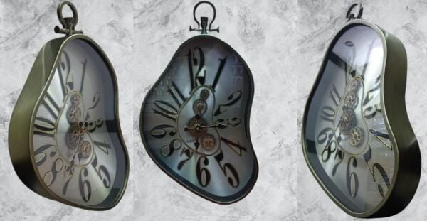 Regal 4190 G Metal Kasa Yeşil Renkli 51 cm Çaplı Dali Taçlı Çarklı Sessiz Saniye Mekanizmalı Duvar Saati