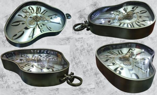 Regal 4190 G Metal Kasa Yeşil Renkli 51 cm Çaplı Dali Taçlı Çarklı Sessiz Saniye Mekanizmalı Duvar Saati