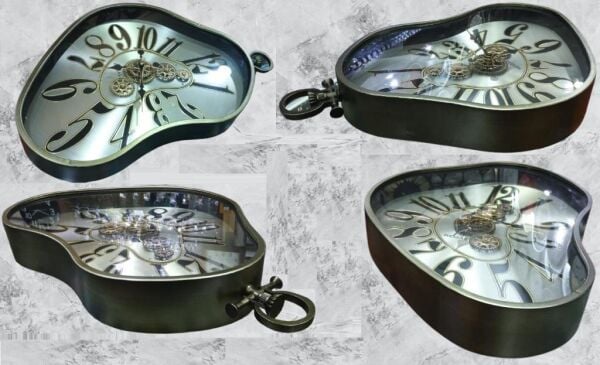 Regal 4190 G Metal Kasa Yeşil Renkli 51 cm Çaplı Dali Taçlı Çarklı Sessiz Saniye Mekanizmalı Duvar Saati