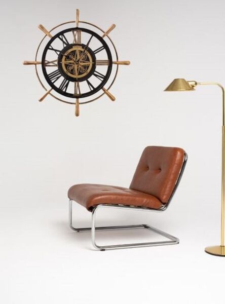 Regal 4188 BG Metal Kasa Siyah Renkli 70 cm Çaplı Dümen Model Çarklı Sessiz Saniye Mekanizmalı Duvar Saati