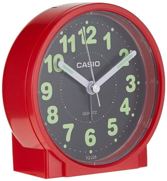 Casio TQ-228-4DF Kırmızı Beep Alarmlı Fosforlu Masa Saati