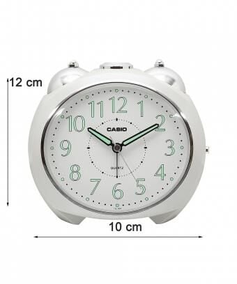 Casio TQ-369-7DF Gri Ertelemeli Bell Alarmlı Işıklı Fosforlu Analog Masa Saati