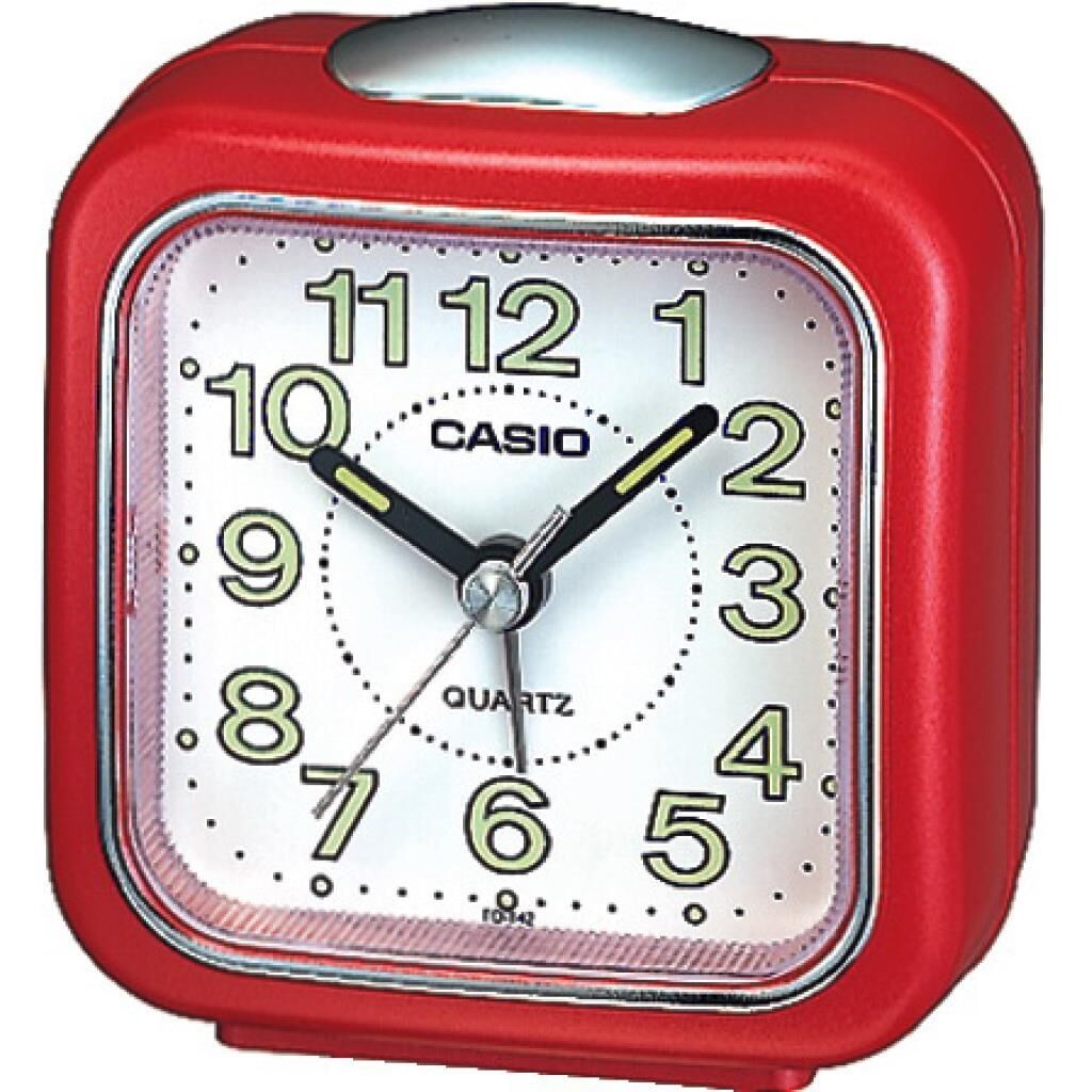 Casio TQ-142-4DF Kırmızı Beep Alarmlı Işıklı Fosforlu Masa Saati