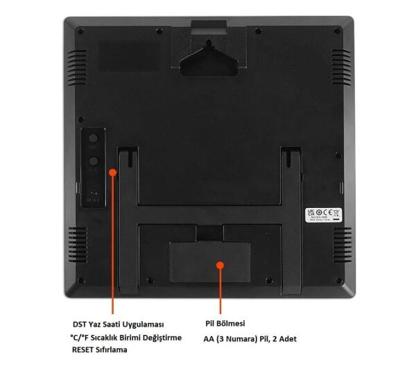 Seiko QHL100B Plastik Kasa Kahverengi Renkli 24.6 x 24.6 cm Çaplı Termometreli Nem Ölçer Takvimli Dijital Masa ve Duvar Saati