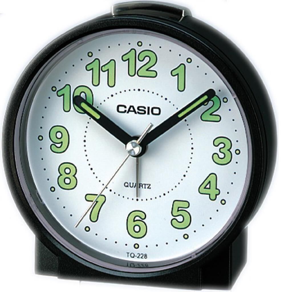 Casio TQ-228-1DF Siyah Beep Alarmlı Fosforlu Masa Saati