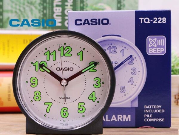 Casio TQ-228-1DF Siyah Beep Alarmlı Fosforlu Masa Saati