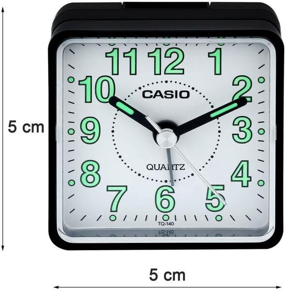 Casio TQ-140-1BDF Siyah Beep Alarmlı Fosforlu Masa Saati