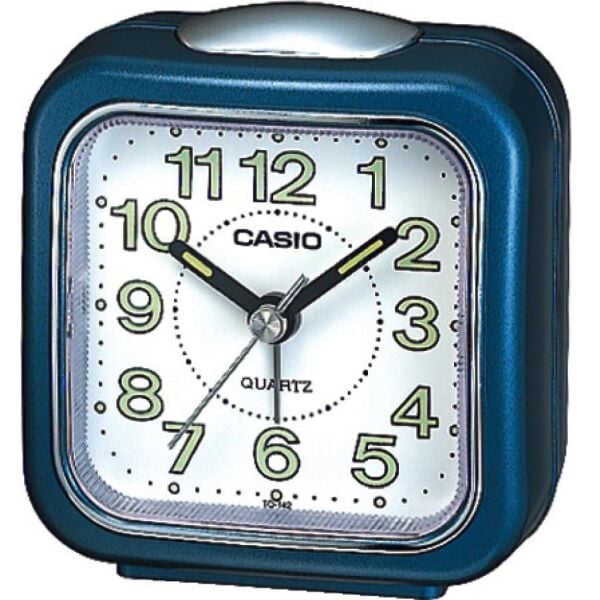 Casio TQ-142-2DF Mavi Beep Alarmlı Işıklı Fosforlu Masa Saati