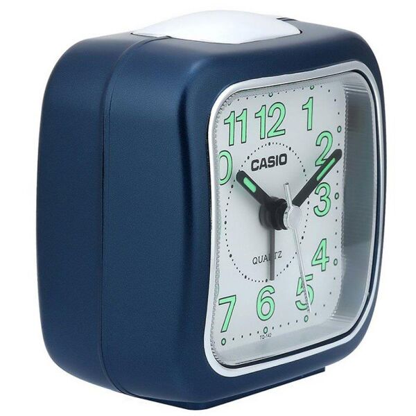 Casio TQ-142-2DF Mavi Beep Alarmlı Işıklı Fosforlu Masa Saati