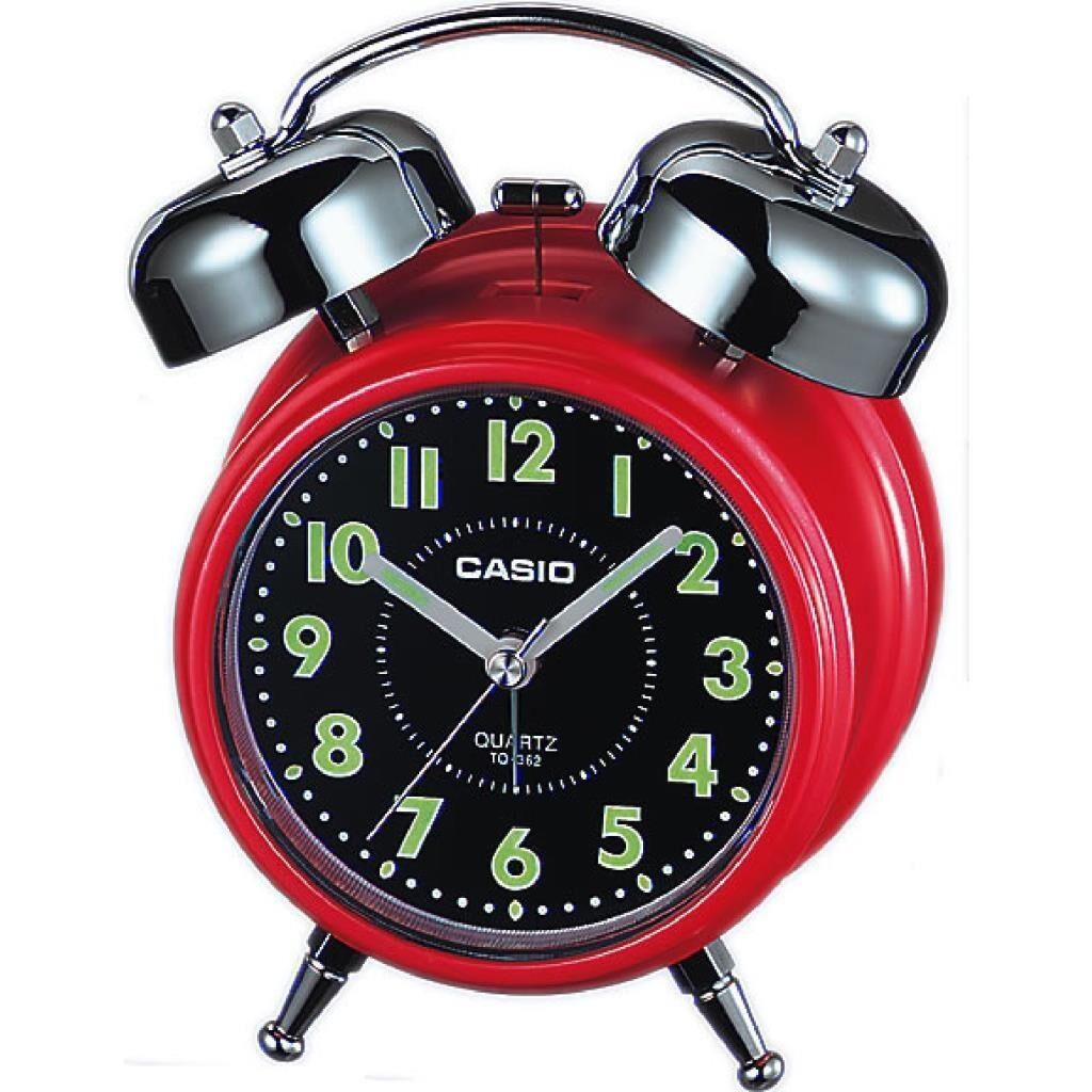 Casio TQ-362-4ADF Kırmızı Ertelemeli Bell Alarmlı Işıklı Analog Masa Saati